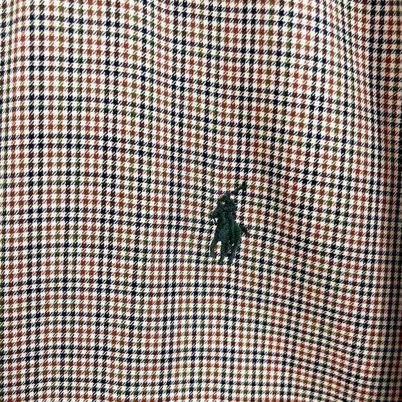 Ralph Lauren Golf Vintage Tilden Button Down Shirt Brown Plaid Cotton Mens XL - Picture 3 of 6